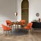 Armen Living Arcadia and Juno 42" Round Orange and Walnut Wood 5 Piece Dining Set SETARDI5JNWAOR42 - alternate 4